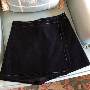Black velvet skort
